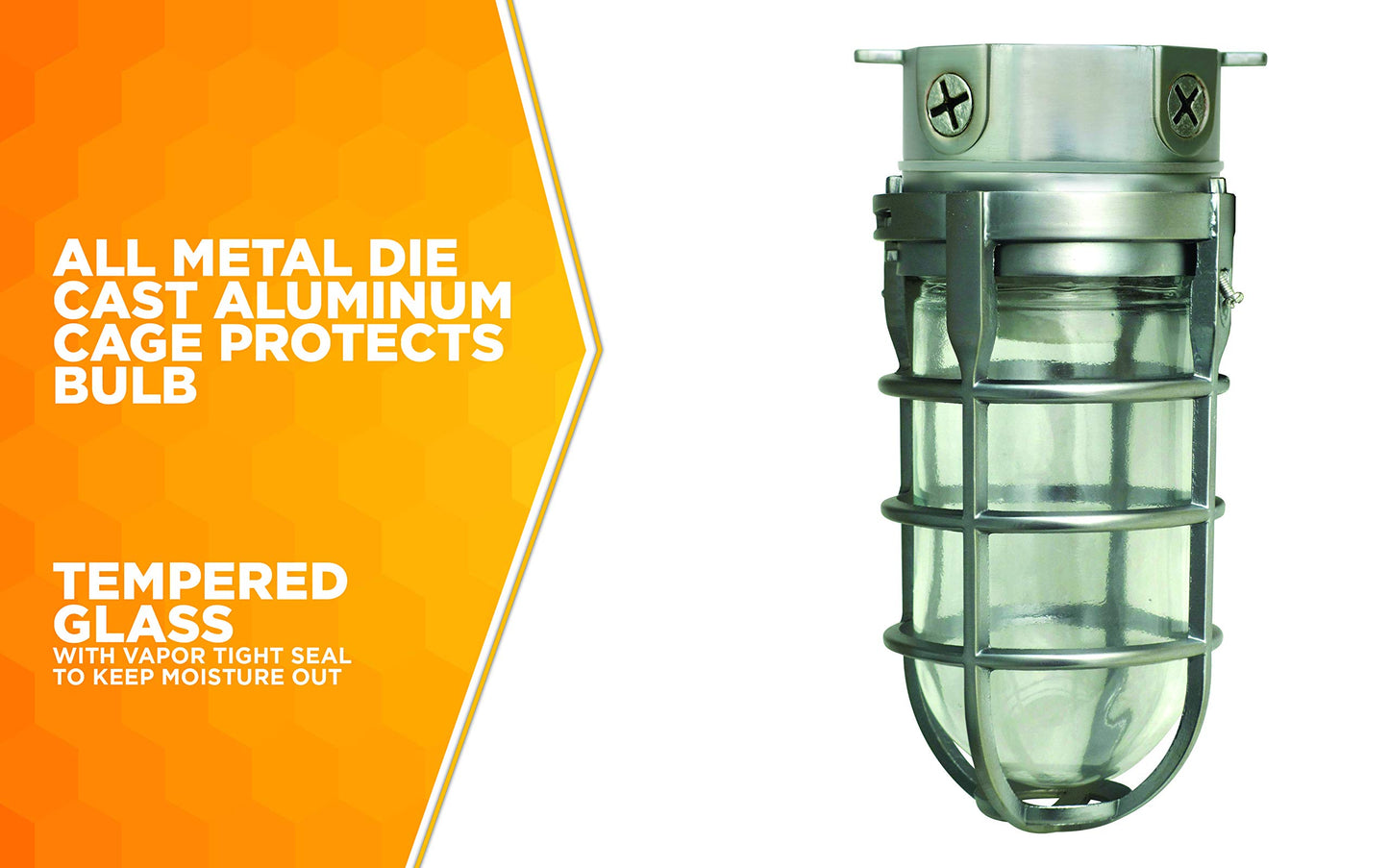 Woods L1706 Vandal Resistant Security Light With Ceiling Mount (150W Incandescent Bulb; Silver)