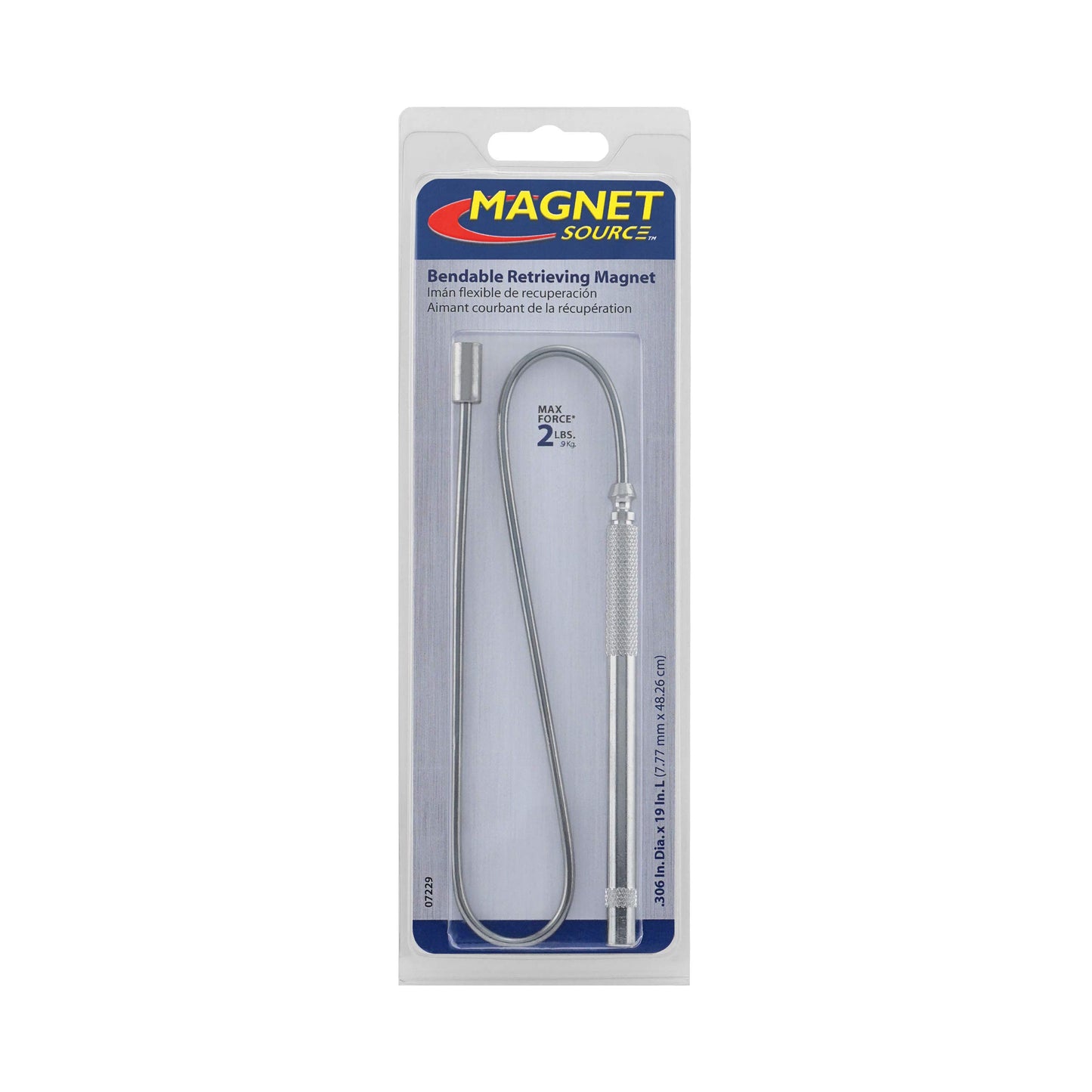Master Magnetics Bend-It 19” Magnetic Pick-Up Tool, 2 lb Hold, Strong Retrieving Magnet for Screws, Nails & Small Tools