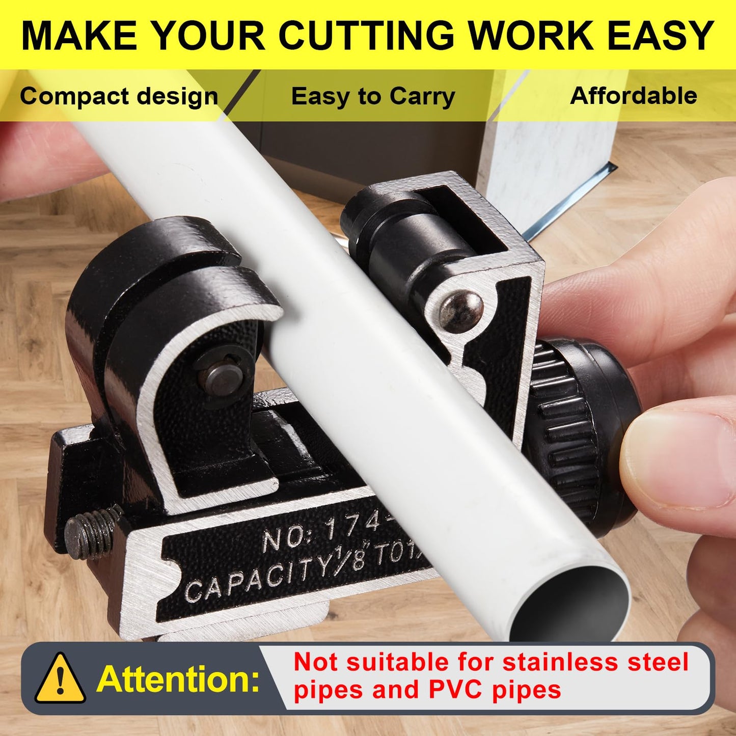 Spurtar Mini Pipe Cutter 3-28mm (1/8–1-1/8") for Copper, Brass, Aluminum Tubes – Plumbing, HVAC, Automotive & DIY Projects