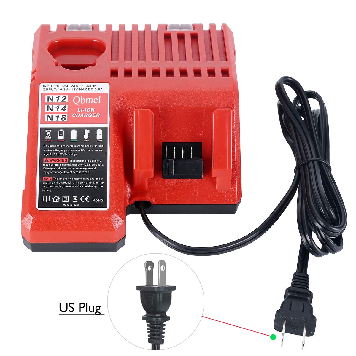 12V & 18V Multi Voltage Lithium Ion Battery Charger Replacement for 48-59-1812 12Volts&18Volts Series Battery