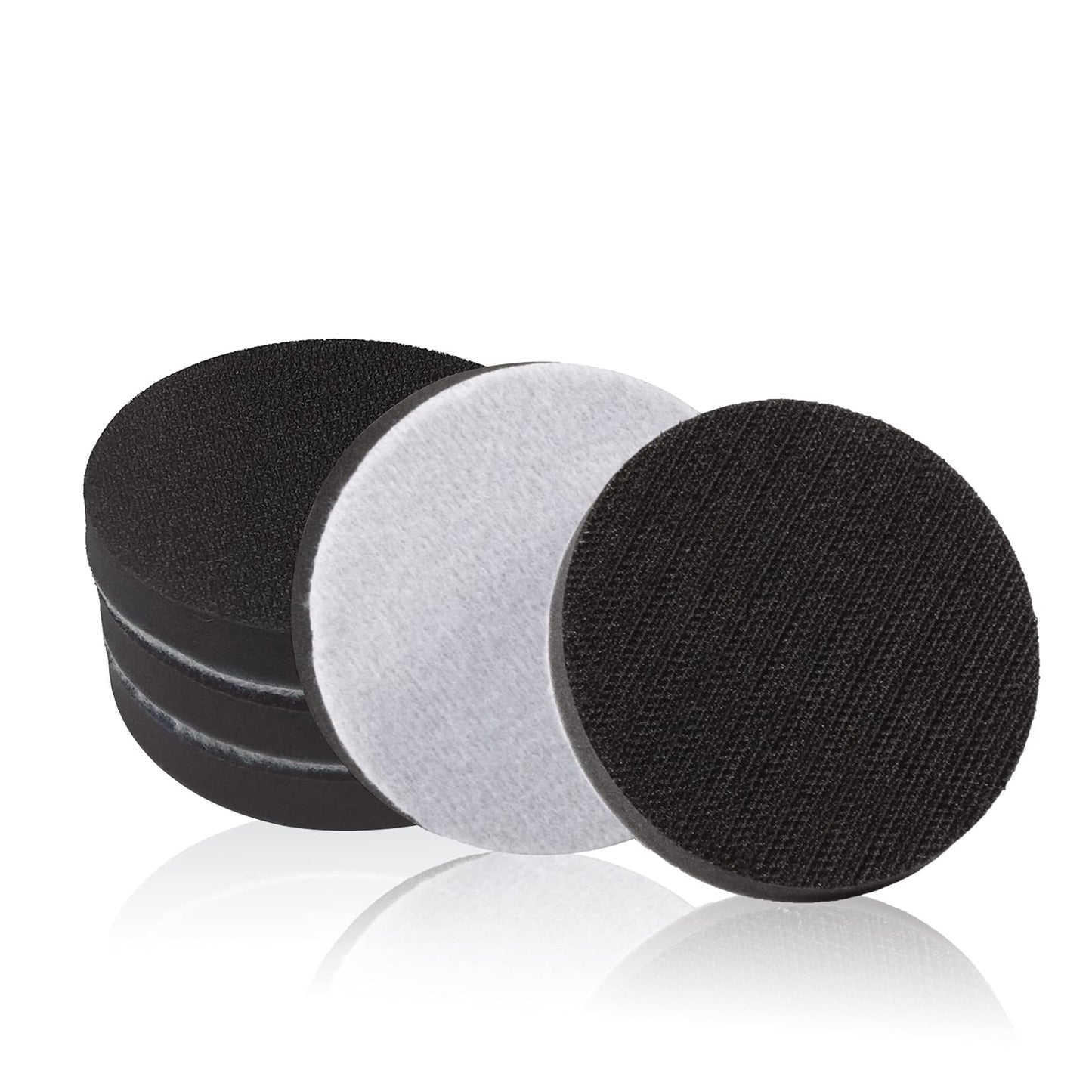 LEONTOOL 5-Pack 3" Hook & Loop Soft Foam Buffer Pads, Thick Sponge Cushion for Orbital Sanders, No-Hole Sanding Interface Pads