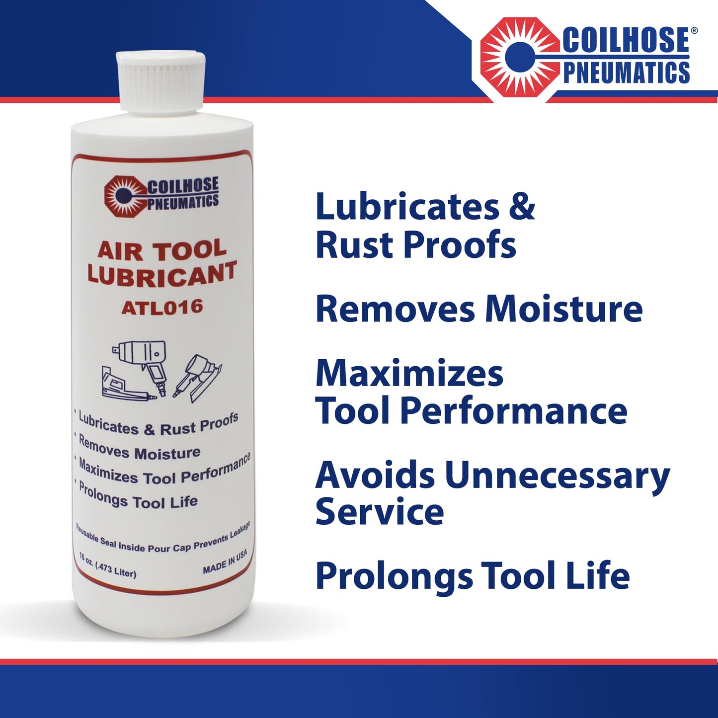 Coilhose Pneumatics ATL016 Air Tool Lubricant, 16-Ounce Bottle