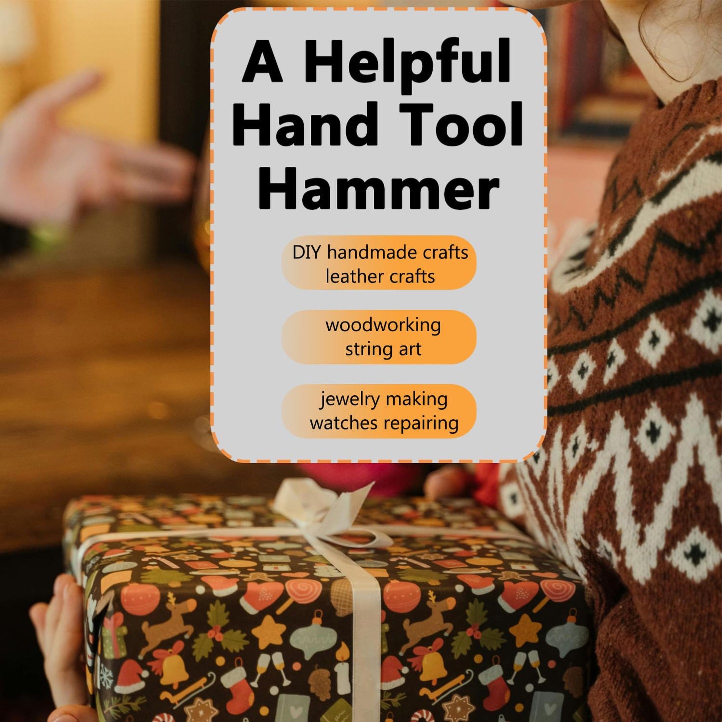 Dual Head Mini Hammer, Plastic & Metal Faces, 7" Jewelry, Craft, Woodworking, Leather, DIY, Watch, Toy & Instrument Mallet