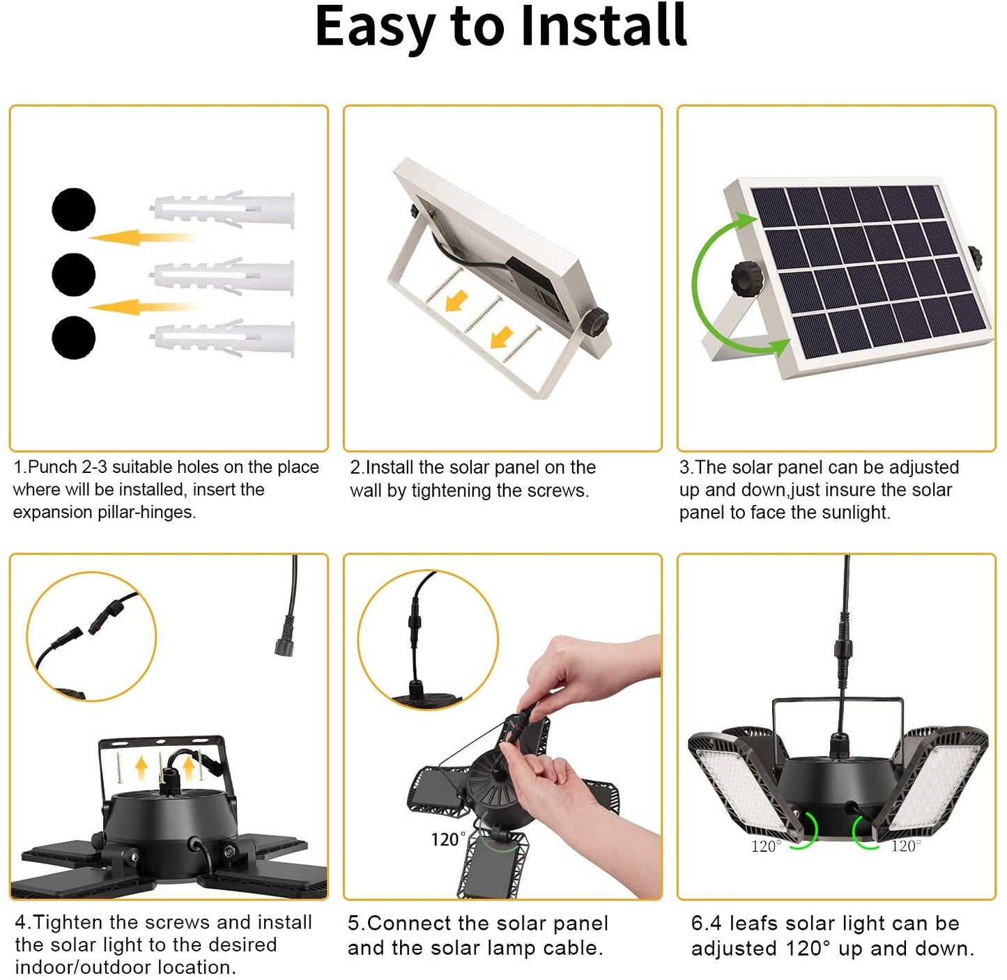 Auzev Solar Shed Light 176 LED, 4-in-1 Heads, Motion Sensor, 4 Modes, Remote Control, Solar Security Lamp for Garage & Outdoor