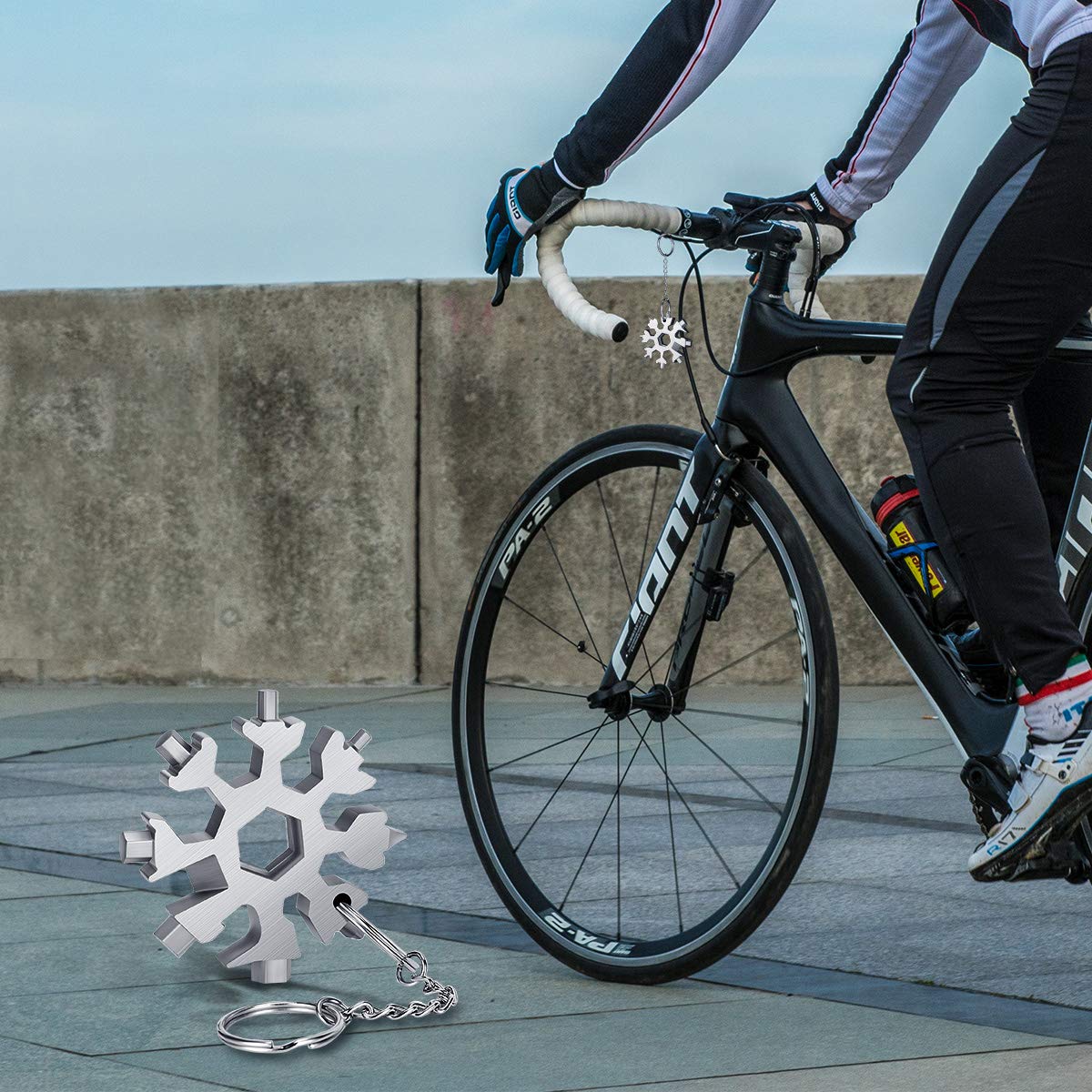 DOOGAXOO 18-in-1 Snowflake Multi-Tool, Stainless Steel Bottle Opener, Wrench & Screwdriver, Portable Outdoor Gadget, Gift for Men