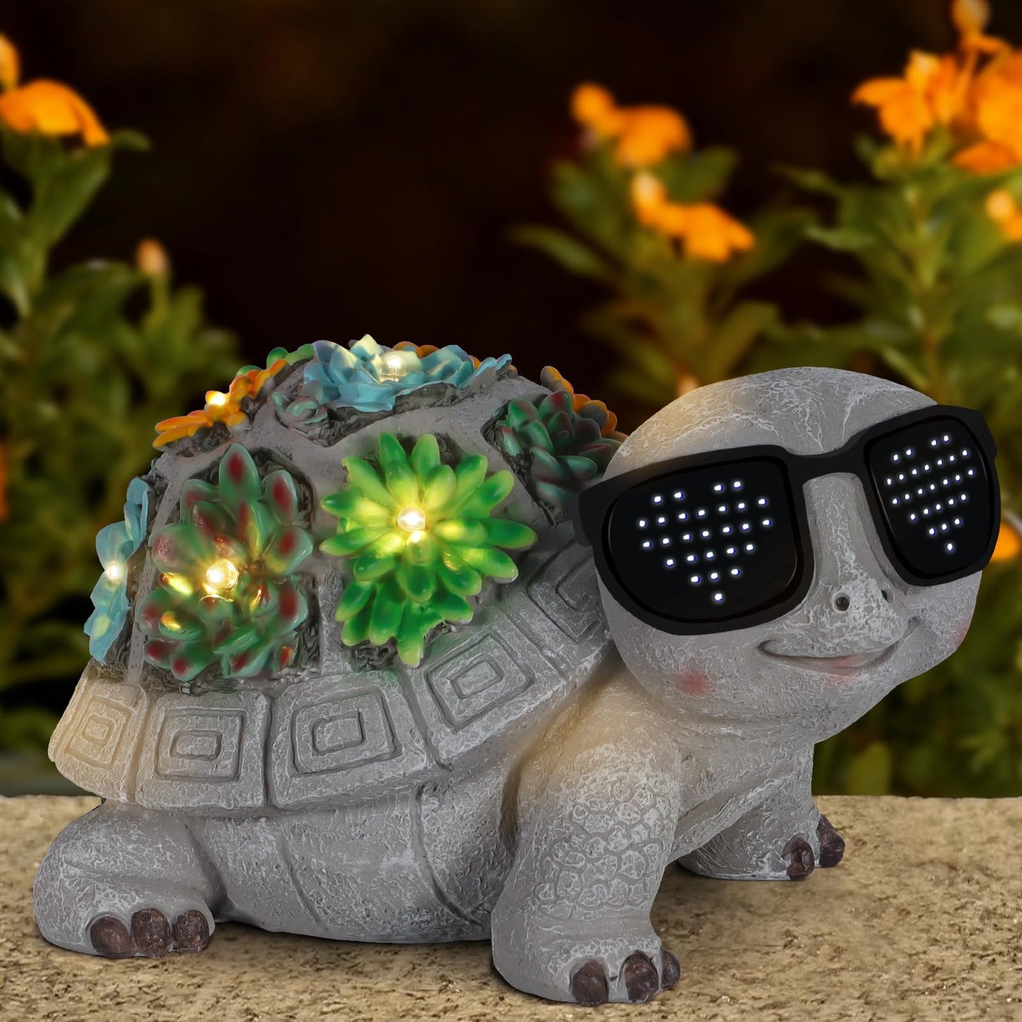 Pawatee Solar Turtle Garden Statue with Succulent & LED Lights – Unique Outdoor Patio Decor, Birthday Gift for Women, Mom, Grandma