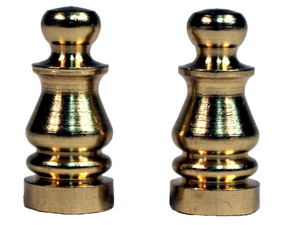 Creative Hobbies® ELY505 Solid Brass Finial for Lamp Shades, 1 Inch Tall -Pack of 2