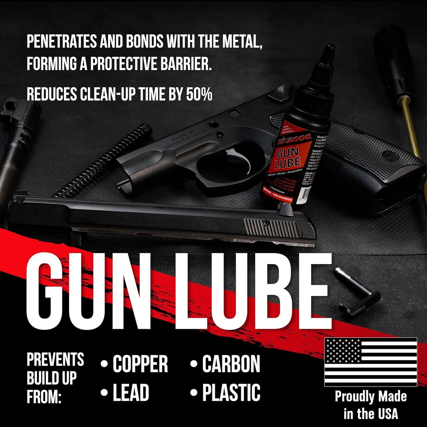 Slip 2000 Gun Lube Buddy Pack, 4oz & 1oz Squeeze Bottles with Needle Tip, 100% Synthetic CLP for All Firearms Performance