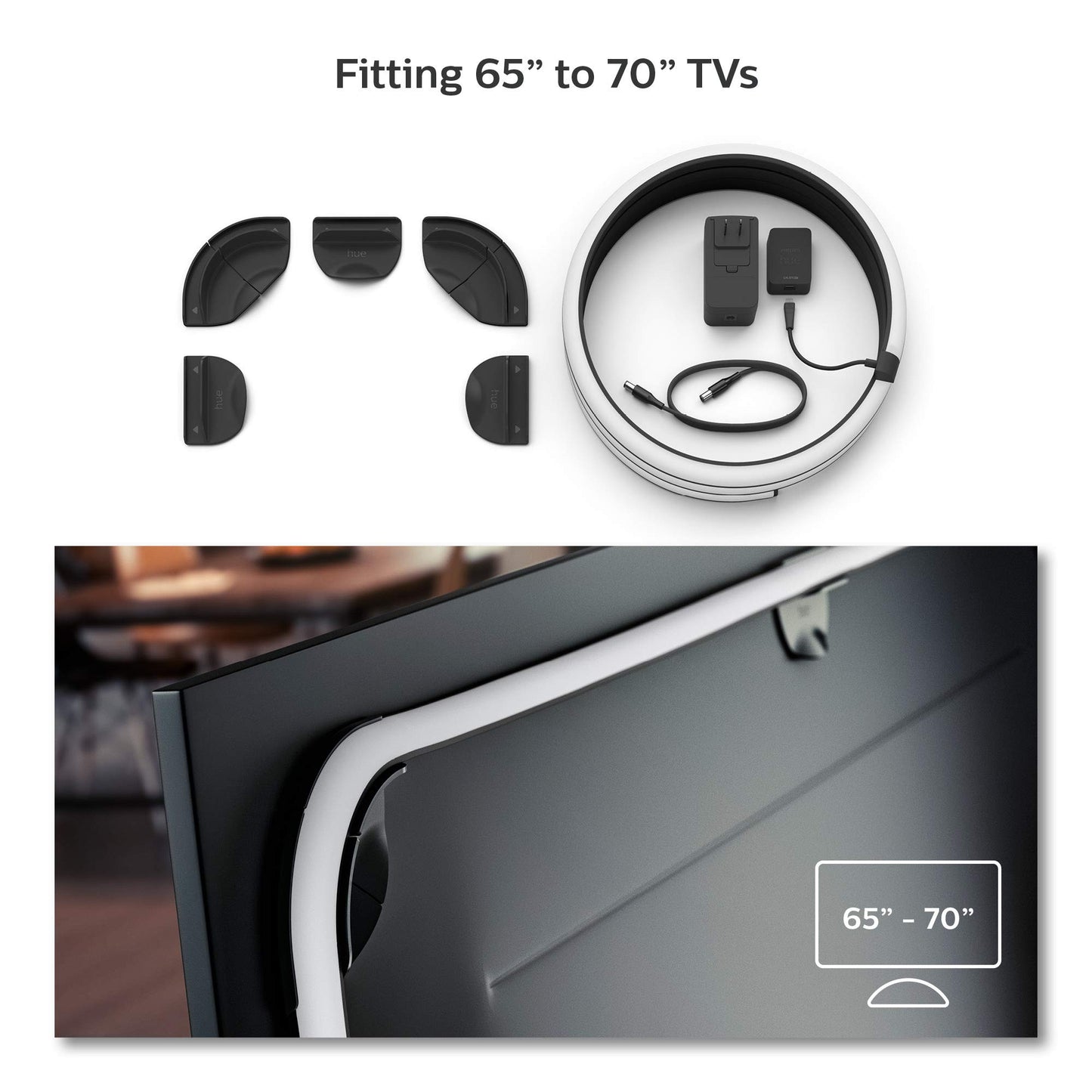 Philips Hue Play Gradient 65" TV Light Strip – Multicolor LED Backlight, Sync with Music & Games, App & Voice Control, Bridge Required