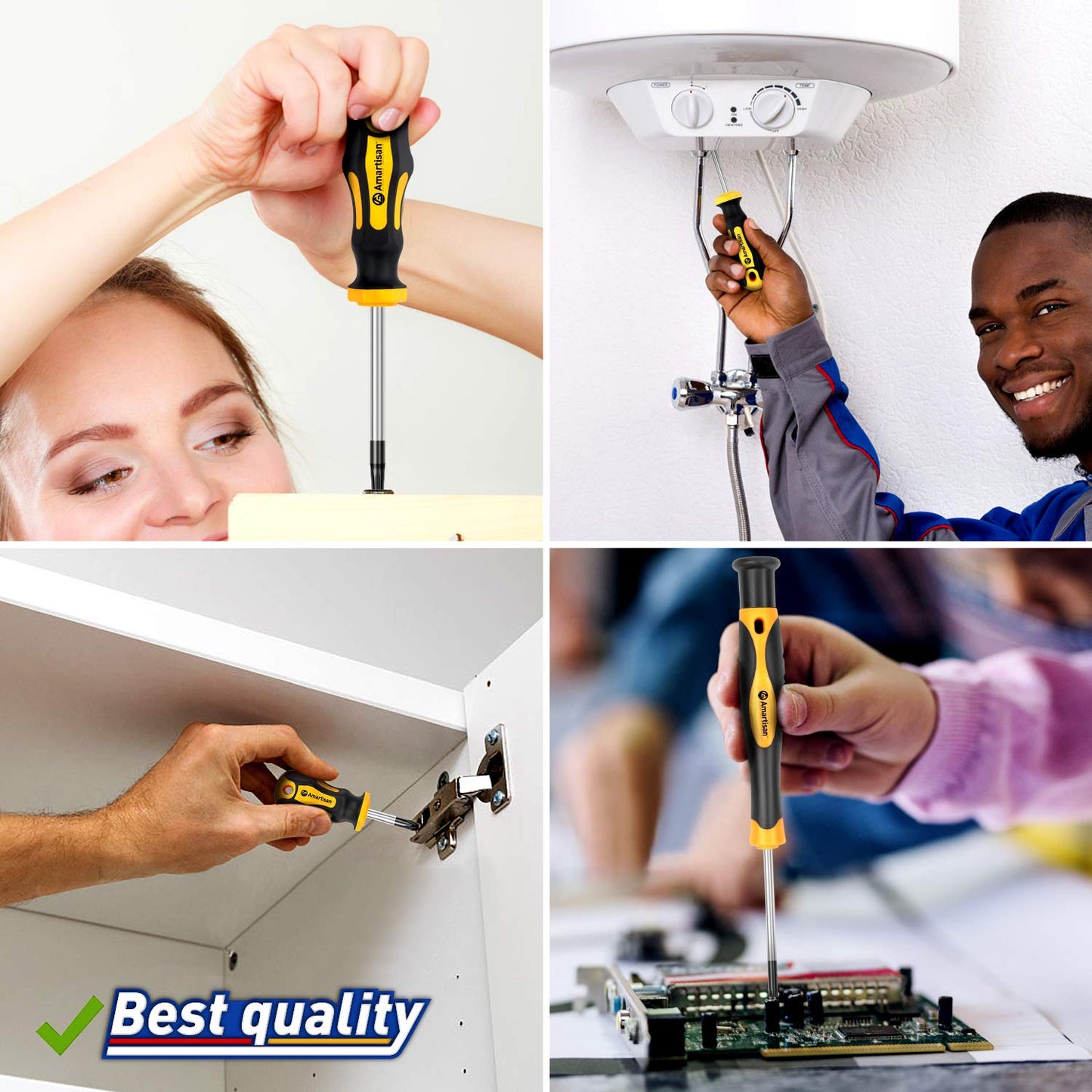 Amartisan 43-Piece Magnetic Screwdriver Set with Case – Slotted, Phillips, Hex, Torx, Pozidriv, Precision, Magnetizer/Demagnetizer Tools