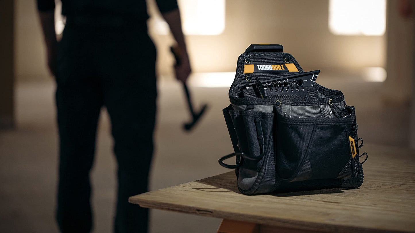 ToughBuilt Cliptech Series - Contractor Tool Pouch with Compact Jobsite Storage, Durable Construction, and Easy-Access Organization for Daily Professional Use (TB-CT-01)