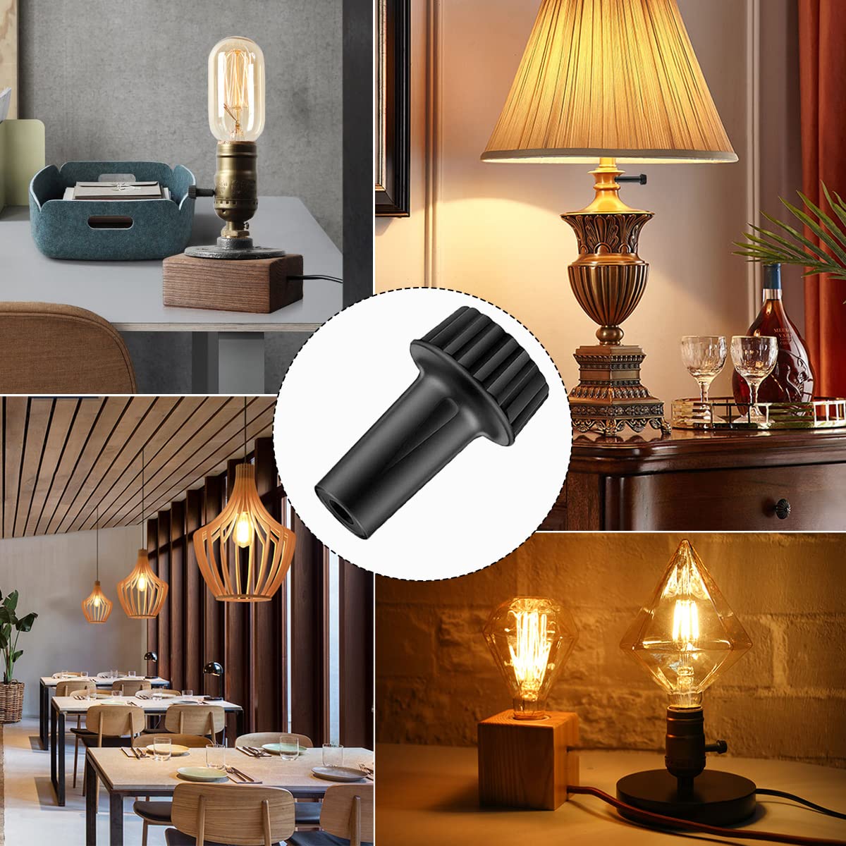 Venforze 4 Packs Standard Lamp Switch Replacement, Light Lamp Turn On/Off Switch Knobs Replacement (20mm-4pcs)