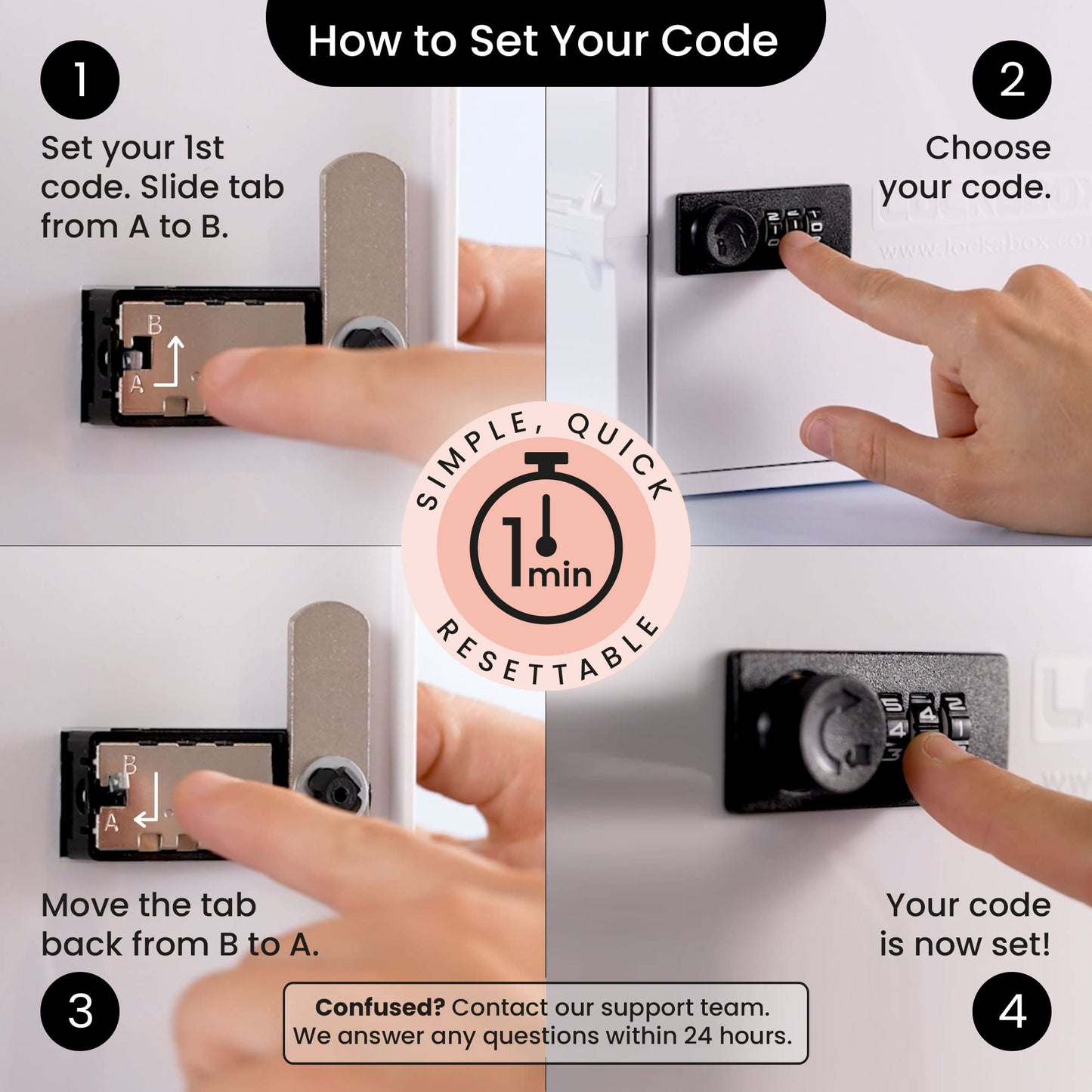 Lockabox One™ | Premium Lock Box | Medium Combination Lock Box For Food, Medicine & Home Safety | External Size 12 x 8 x 6.6 inches (Crystal)