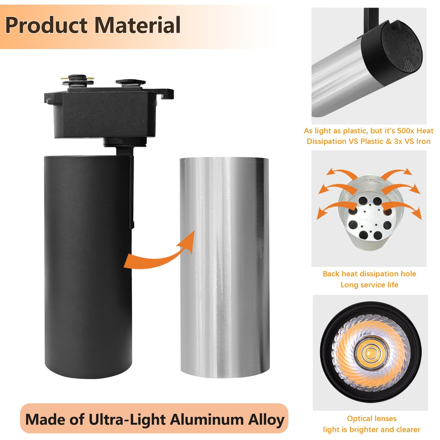 Bravsekai 12-Head Black H Track Lighting Kit, 20W 6000K LED, 2400lm, Dimmable, 13.1FT Rails, Modern Indoor Spotlight Fixture