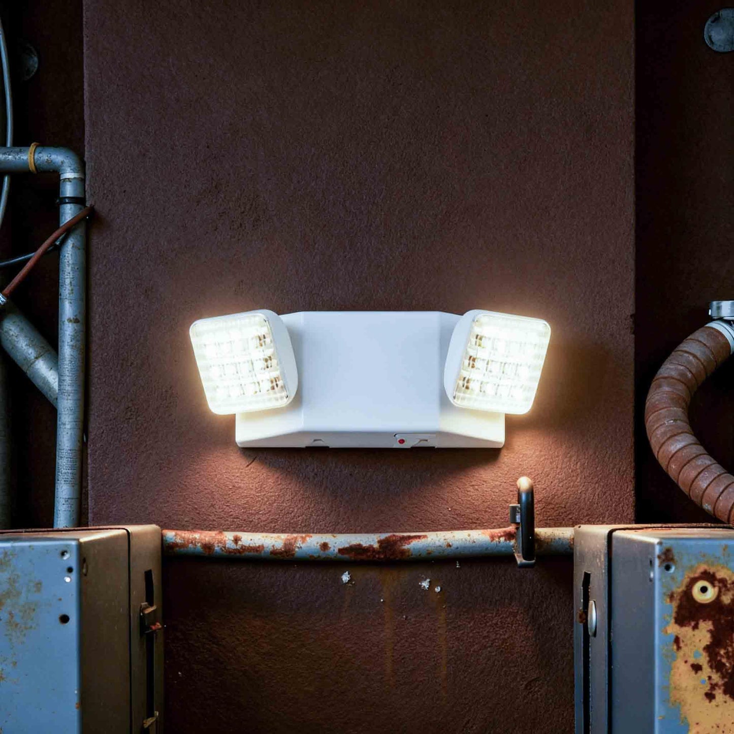 LIT-PaTH LED Emergency Light with Dual Adjustable Heads, Battery Backup, UL 924 & CEC Certified, 120/277V, US Standard, 1-Pack