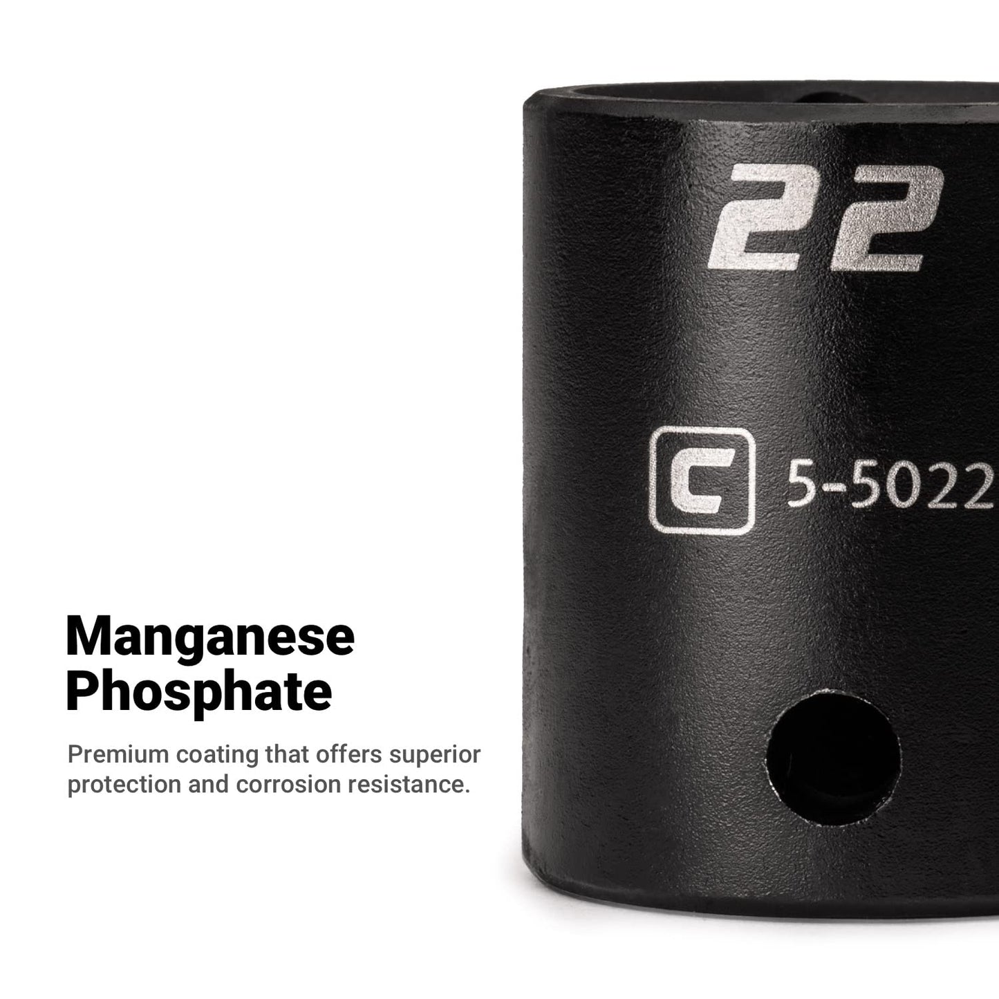 Capri Tools 24 mm Shallow Impact Socket, 1/2-Inch Drive, 6-Point, Metric