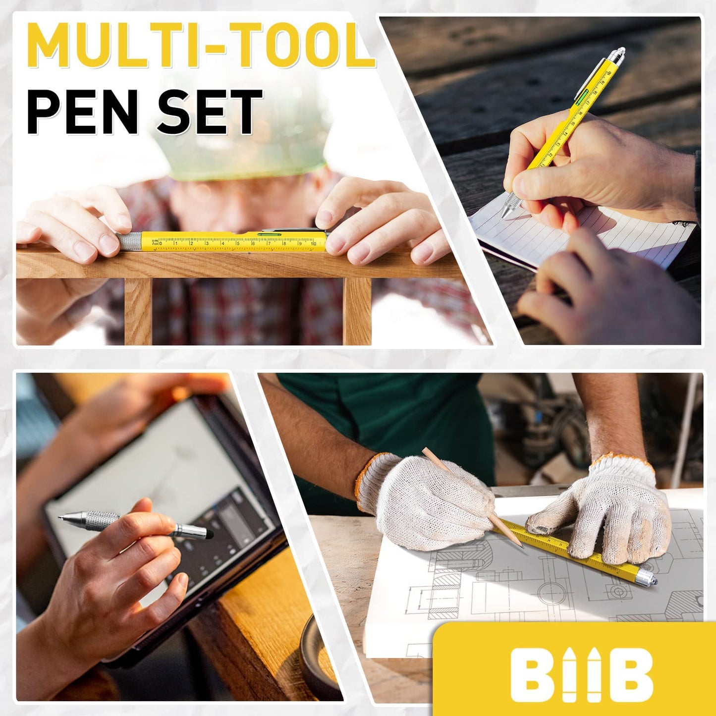 BIIB 9-in-1 Multitool Pen for Men – Valentines, Birthday & Dad Gifts, Cool Gadgets, Personalized Gift Ideas for Him