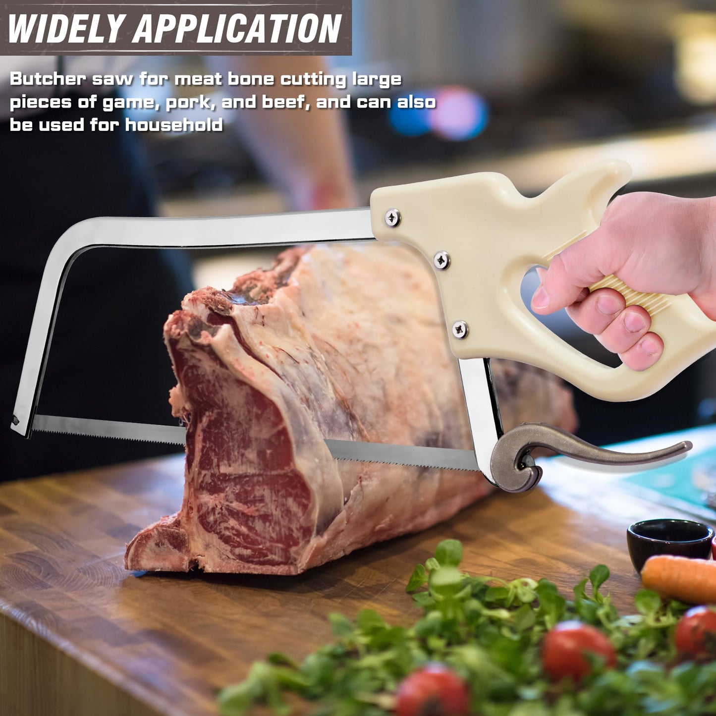 KATA 25" Meat & Bone Saw for Home Butchering, SK5 Blade, Frozen Meat, Livestock & Game Processing Hand Saw