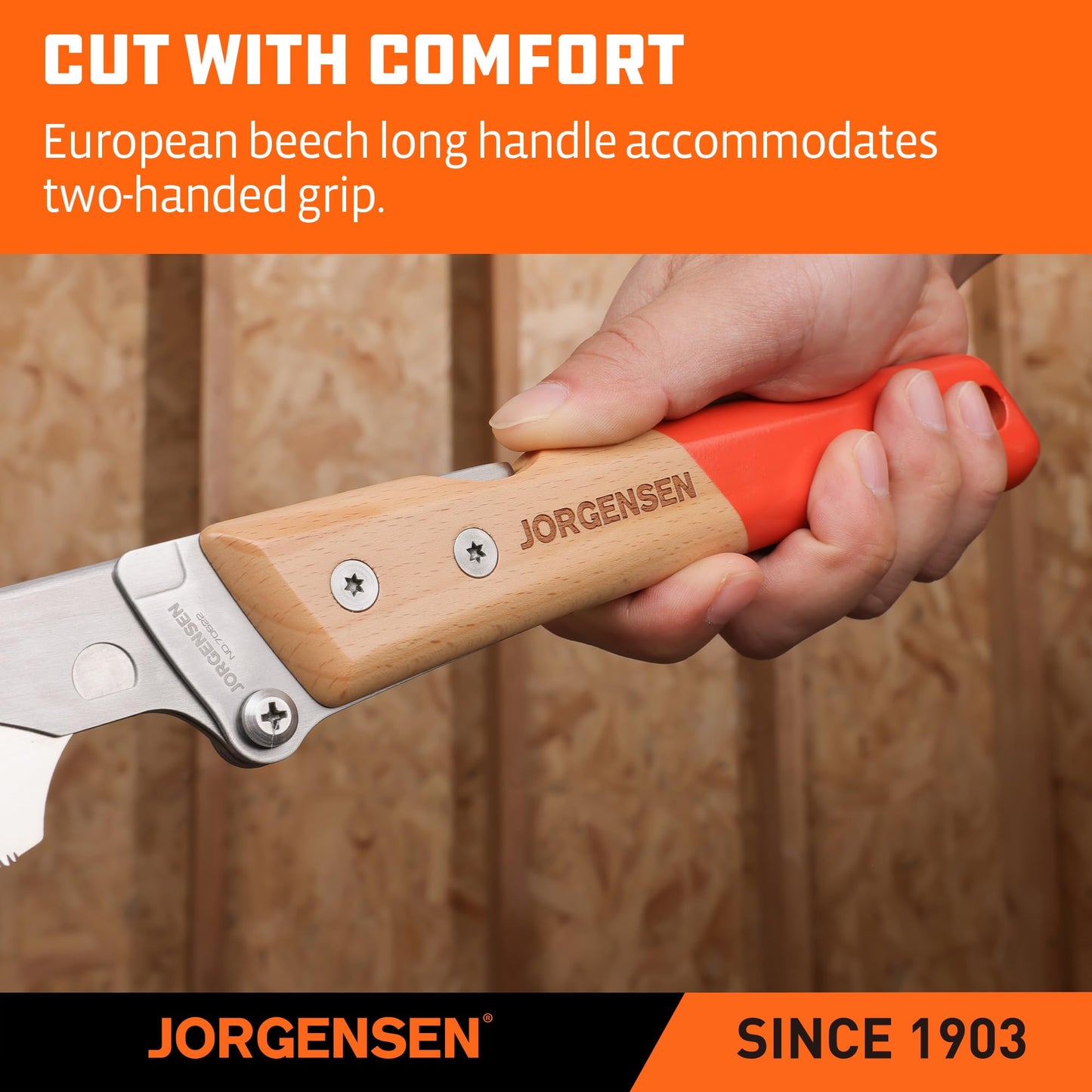 JORGENSEN 6" Japanese Pull Saw, Pro Folding Dovetail Handsaw with Beech Handle, SK5 Steel, Tool-Free Blade Change, 21TPI Woodworking