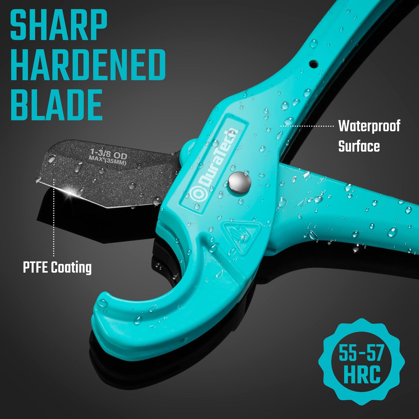 DURATECH PEX Pipe Cutter for 1/8"-1" PEX & Rubber Hoses, PTFE-Coated Sharp Blade, Ideal for Home & Plumbing Repairs (Not PVC)