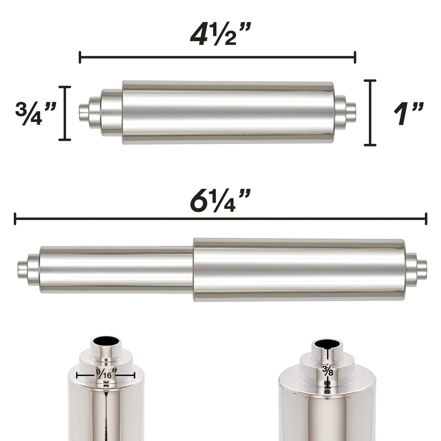 Universal Plastic Spring Loaded Toilet Paper Roll Holder Replacement, Chrome (1, Chrome)