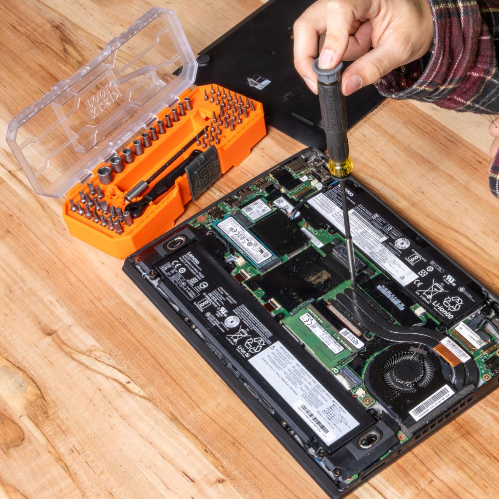 Klein Tools 32787 64-Piece Micro-Ratchet Bit Precision Driver Set with Modular Case, Magnetic, Precision, Standard Bits and Nut Drivers