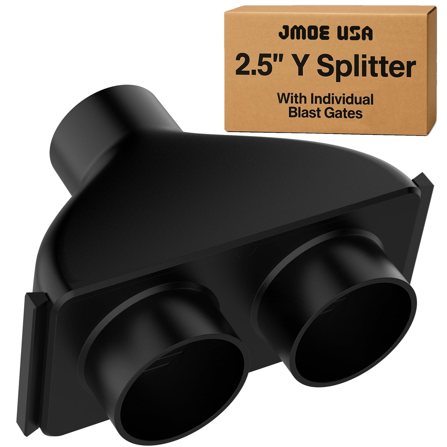 Jmoe USA 2.5" Shop Vac Y Splitter with Individual Blast Gates, Dust Collection Hose Adapter for Ridgid, Craftsman & Most Wet/Dry Vacs