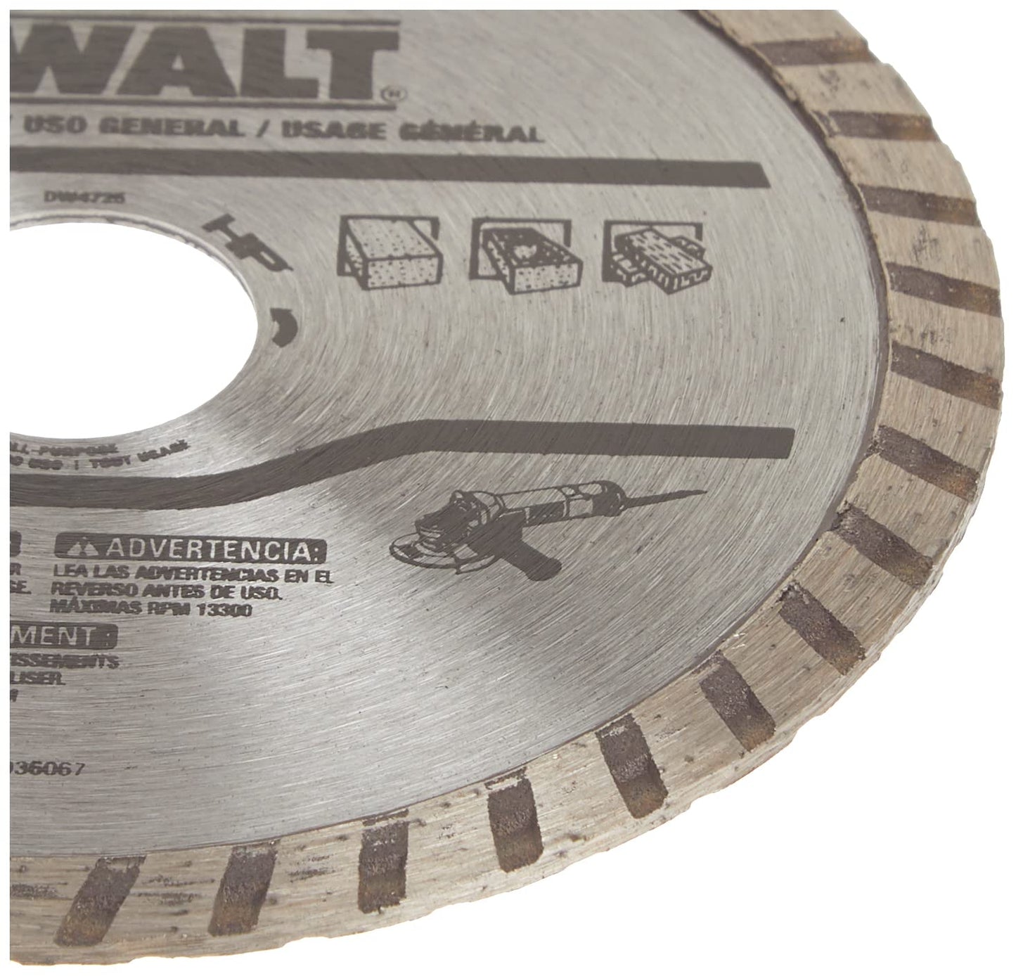 DEWALT Diamond Blade for Masonry, Dry Cutting, Continuous Rim, 7/8-Inch Arbor, 4-1/2-Inch (DW4725)
