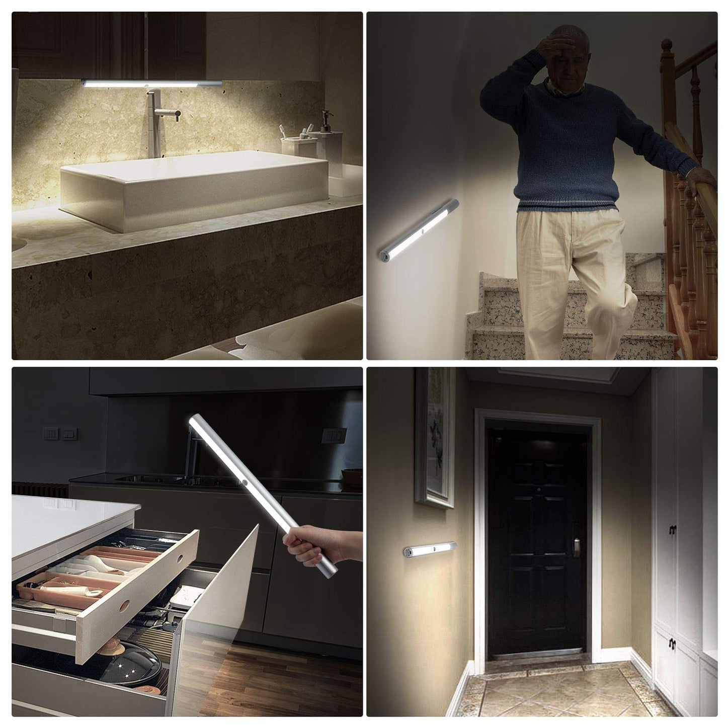 BLS T401 LED Closet Light – Super Bright Wireless Motion Sensor | Under Cabinet | 4500mAh Rechargeable | 6000K White, 180-Day Battery