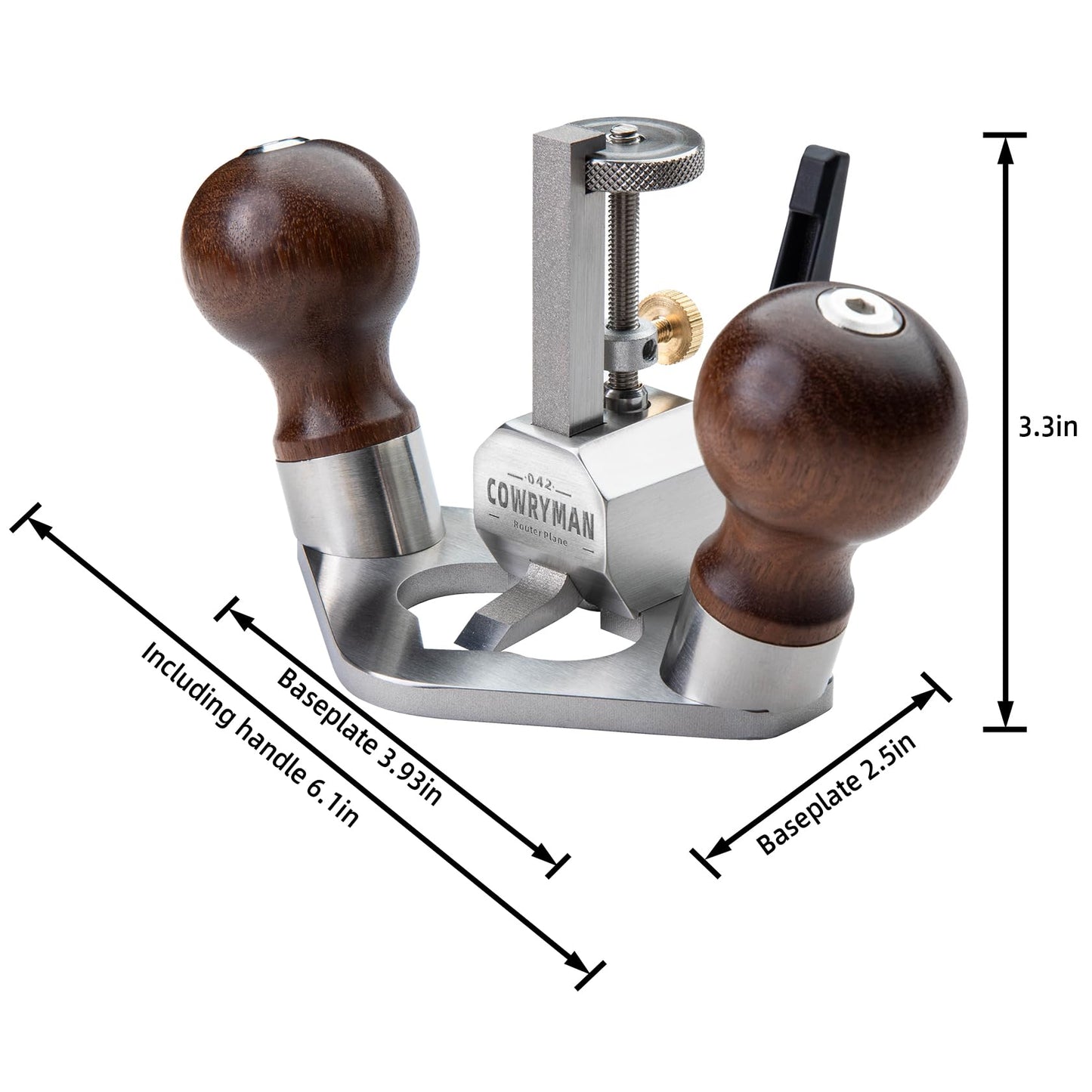 Cowryman 042 Router Plane Handheld Precision Woodworking Tool with Depth Stop for Detailed Corner Cutting and Joinery Dado Grooves