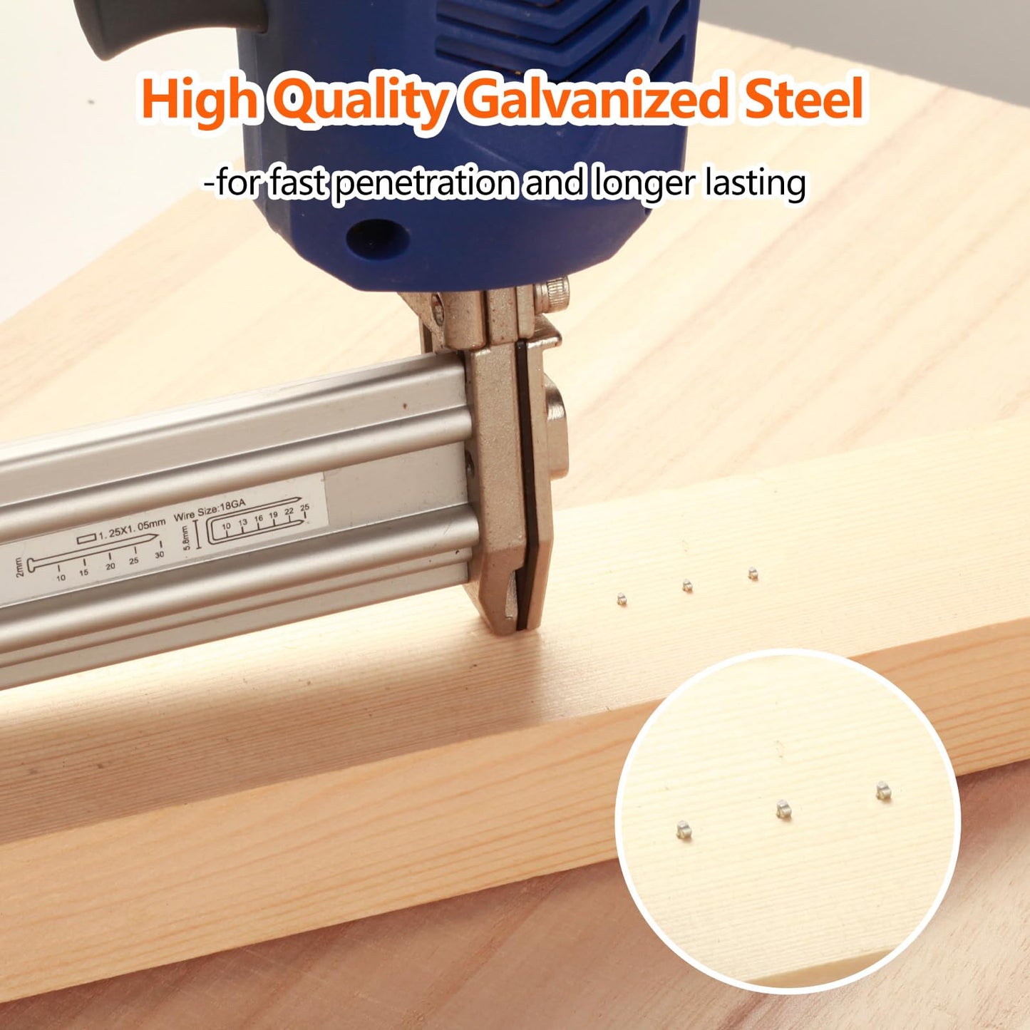 SITLDY Straight Finish Nails, 16 Gauge, 1200-Pack (1-1/2", 1-3/4", 2", 2-1/2", 300 Per Size), Galvanized, Assorted Size Project Pack