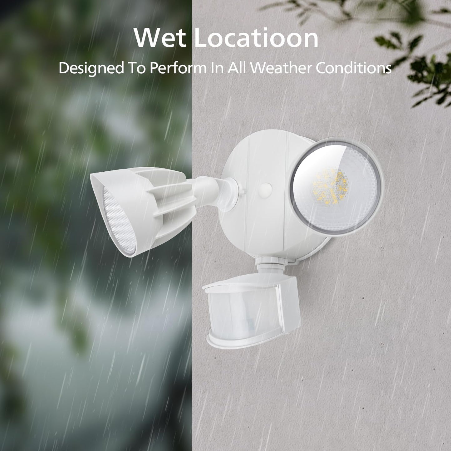 Philips 44W 4200 lm LED Security Light Outdoor w/PIR Motion Sensor, 5000K Daylight Flood Light, Waterproof, Dusk to Dawn, 2 Heads, 4 Modes