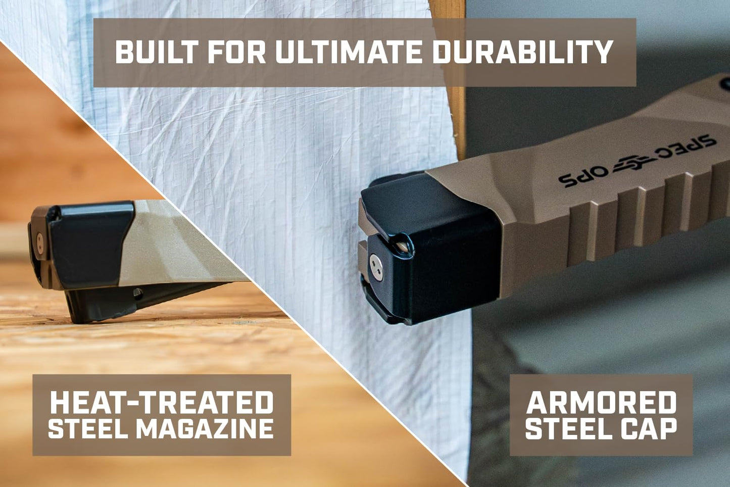 Spec Ops Tools Heavy Duty Hammer Tacker, 1/4", 5/16" or 3/8" Staples, Metal Strike Cap, 3% Donated to Veterans