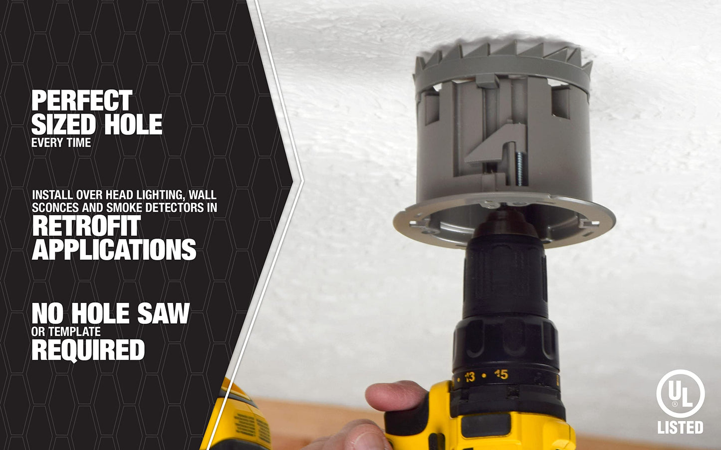 Southwire -MSBST250 Fixture and Ceiling Electrical Box Smart Box Shark Tooth with Hole Saw