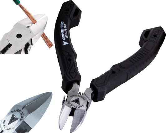 VAMPLIERS 4.75" Precision Flush Cutters, Made in Japan, Professional Mini Side Cutting Pliers for Circuit Board, Wire Cutting & Electronics Repair