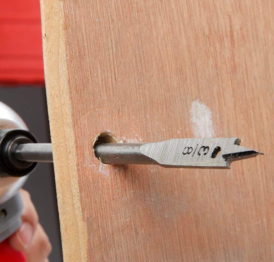 BlueNatHxRPR 5 PCS 1" to 1-1/2" Wood Spade Drill Bit Set Wood Paddle Flat Bits