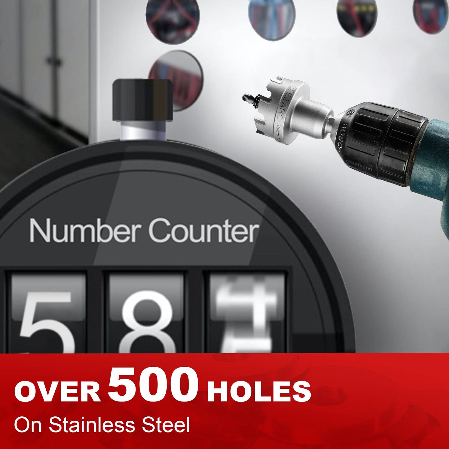 EZARC Carbide Hole Saw Heavy Duty, Hole Cutter for Stainless Steel, Sheet Metal 3/4" 19mm