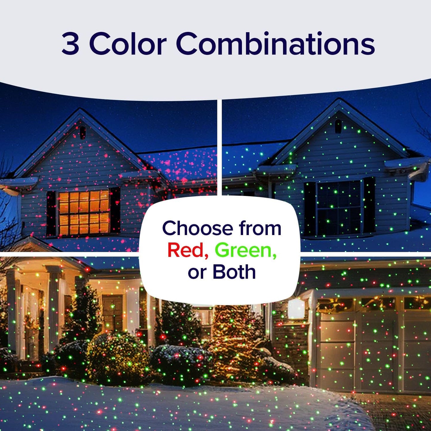 Star Shower Ultra 9 Outdoor Christmas Laser Projector, 2-Pack w/ Remote, 9 Patterns, 3 Color Modes, Covers Up to 3200 Sq Ft