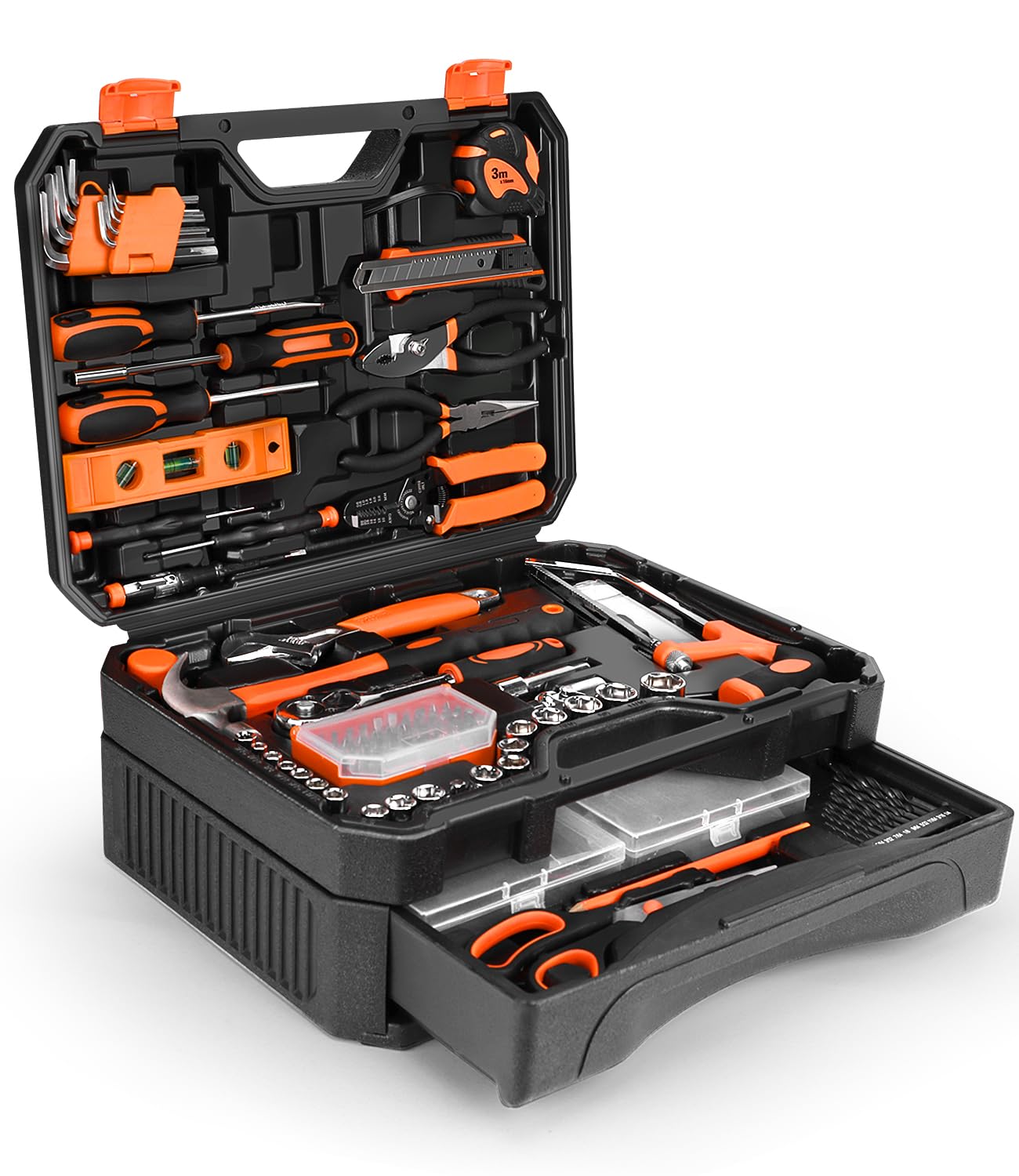 328-Piece Tool Set - Tool Kit Toolbox Storage Case with Drawer, General Household Hand Tool Kit Perfect for Home & DIY Repairs
