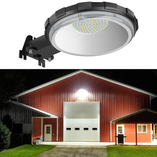 Karjoefar 100W LED Barn Light, 10000LM Daylight 5000K, Dusk-to-Dawn Outdoor Flood Light, IP65 Waterproof for Garage Yard Street