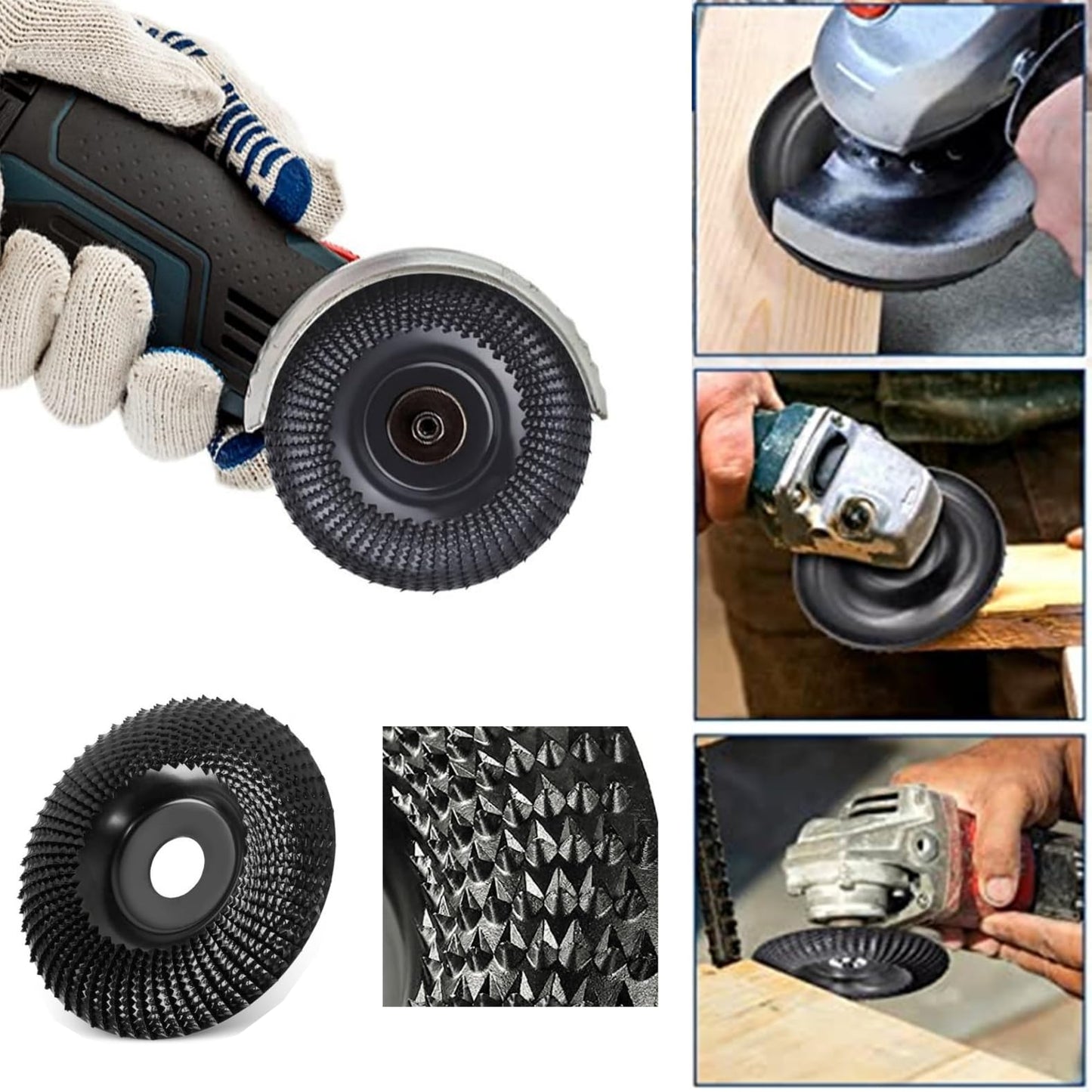 Wood Carving Disc 4 1/2 Inch for Angle Grinder Grinder Wheel Disc,Wood Shaping Grinding Wheel with 7/8” to 5/8" Arbor