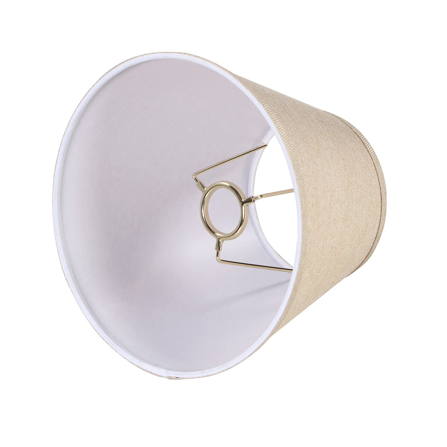 Aspen Creative 56028, Empire Uno Lamp Shade in Medium Brown Burlap Textured Fabric, 5" Top x 9" Bottom x 7" Slant Height, Slip UNO 33mm