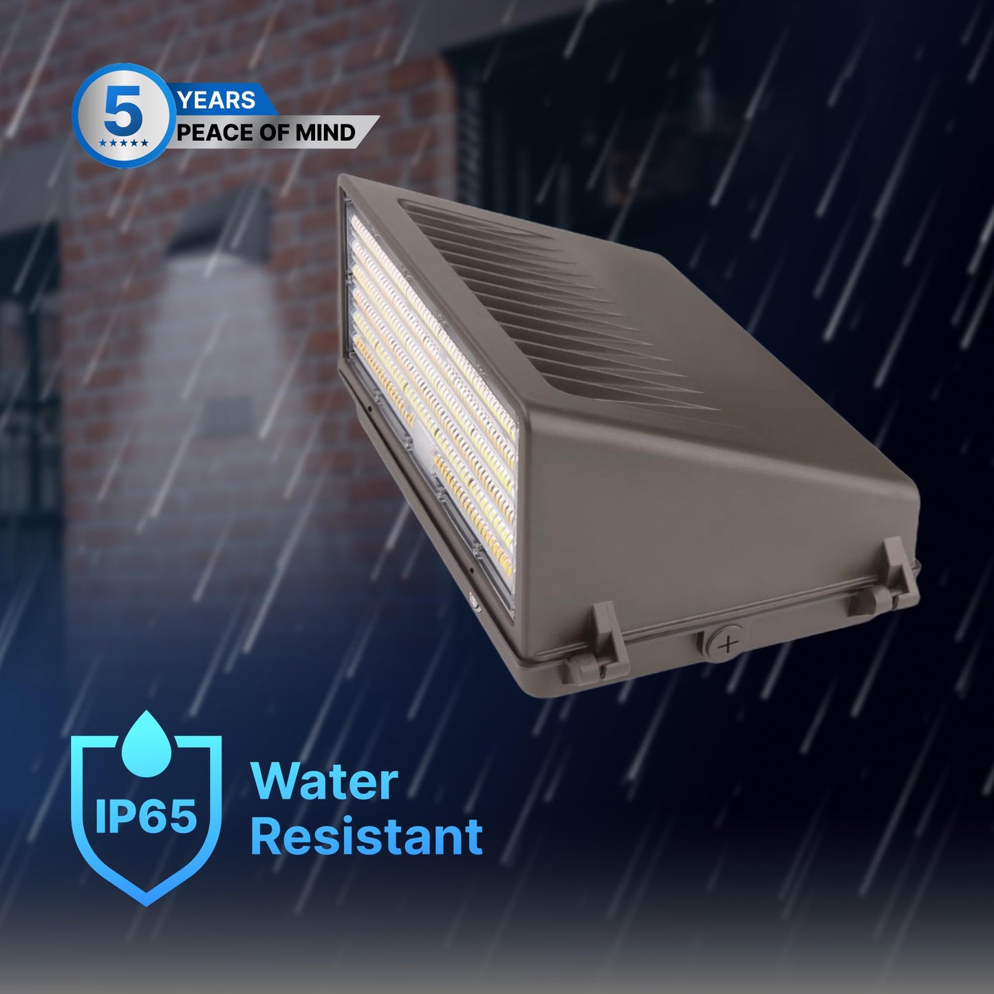 Konlite 125W/105W/76W LED Wall Pack Light, Selectable Wattage & CCT, Full-Cutoff, 20,812LM, Energy-Efficient Outdoor Commercial Light