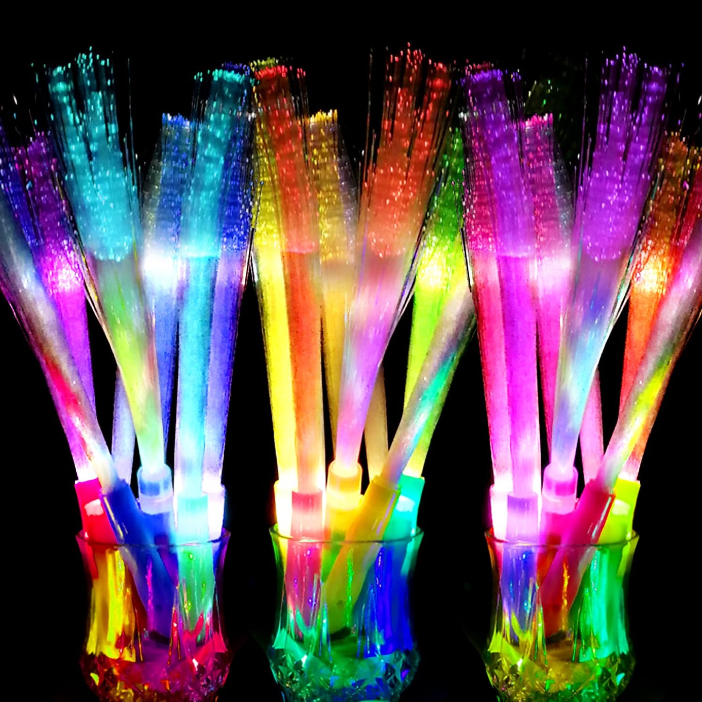 OceanWings Glow Fiber Optic Wands, 36-Pack Light-Up Party Sticks for New Year, Birthday, Wedding, Holiday, and Celebration Favors