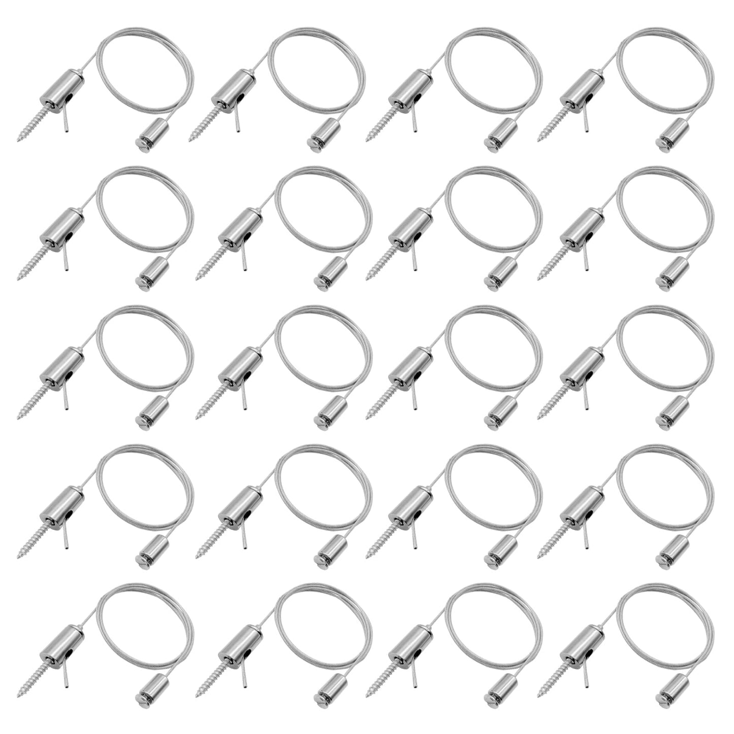 20-Pack 3ft Hexagon LED Light Suspension Kit, Adjustable Steel Hanging Cables for Garage, Aquarium & Panel Lights, 6.6lb Capacity