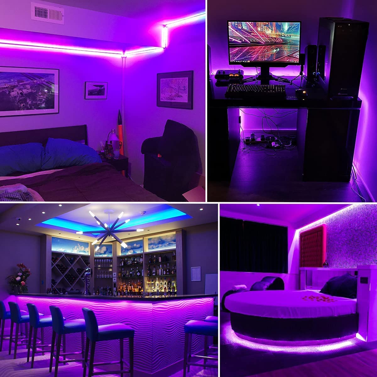 YQNLIFA 40FT Black Light Strip, 720 LED Flexible Adhesive UV Light for Halloween, Neon Party, Resin Curing, Posters & Glow Decor