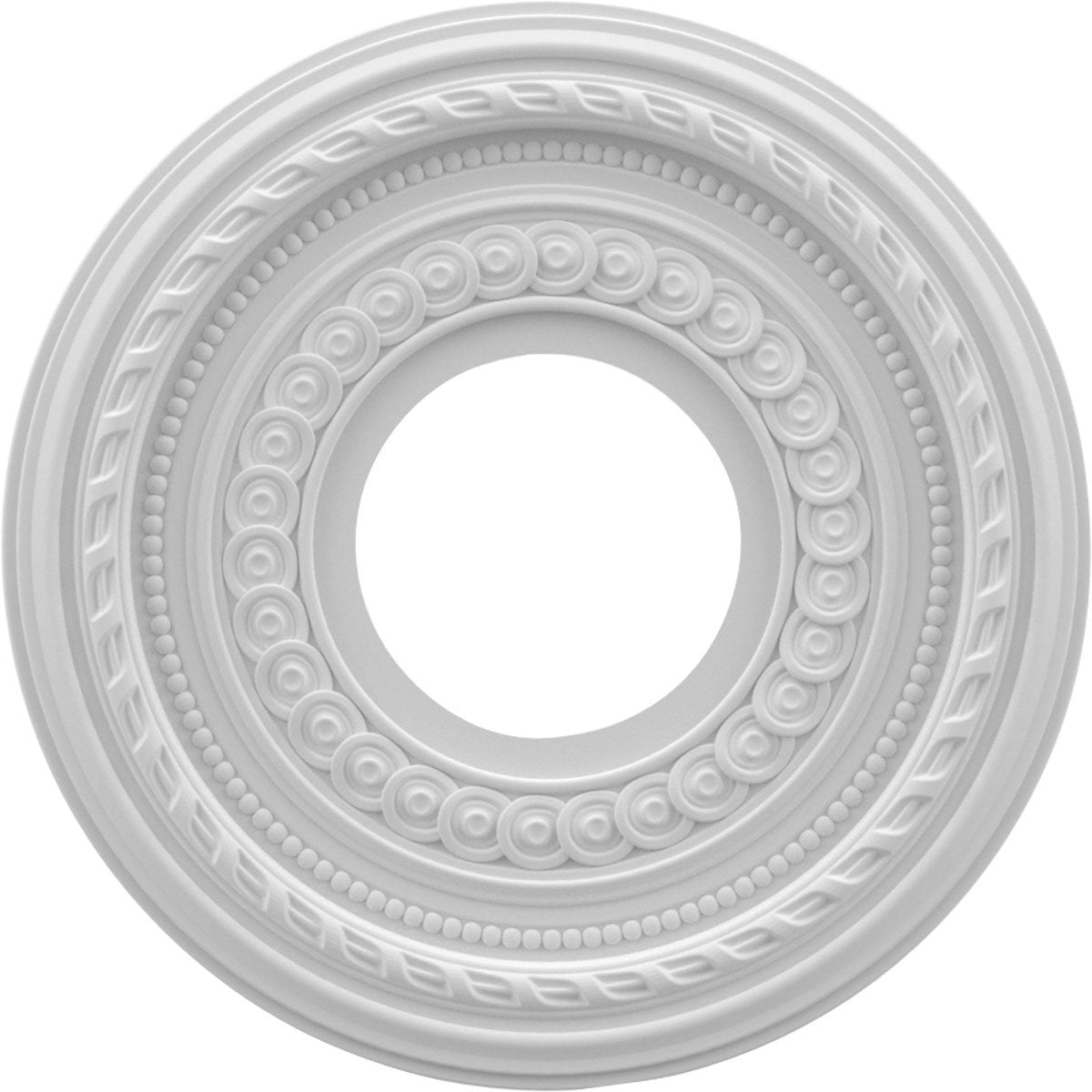 Ekena Millwork CMP10CO Cole Thermoformed PVC Ceiling Medallion (Fits Canopies up to 4 1/4"), 10"OD x 3 1/2"ID x 3/4"P
