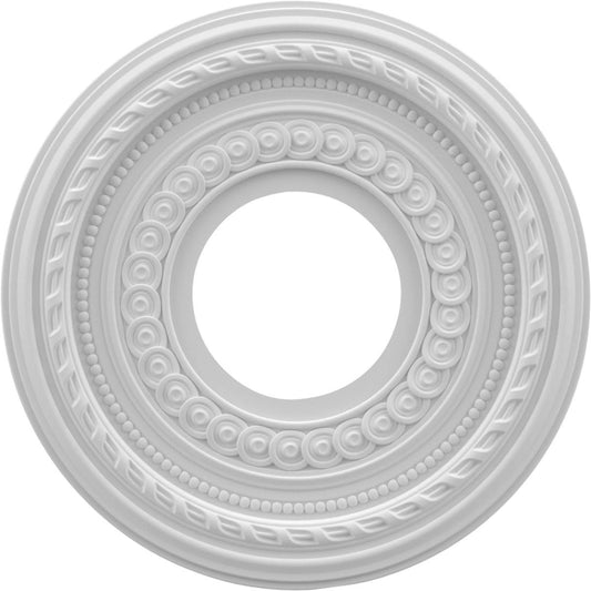 Ekena Millwork CMP10CO Cole Thermoformed PVC Ceiling Medallion (Fits Canopies up to 4 1/4"), 10"OD x 3 1/2"ID x 3/4"P