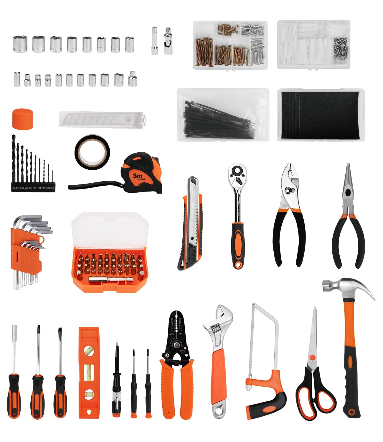328-Piece Tool Set - Tool Kit Toolbox Storage Case with Drawer, General Household Hand Tool Kit Perfect for Home & DIY Repairs