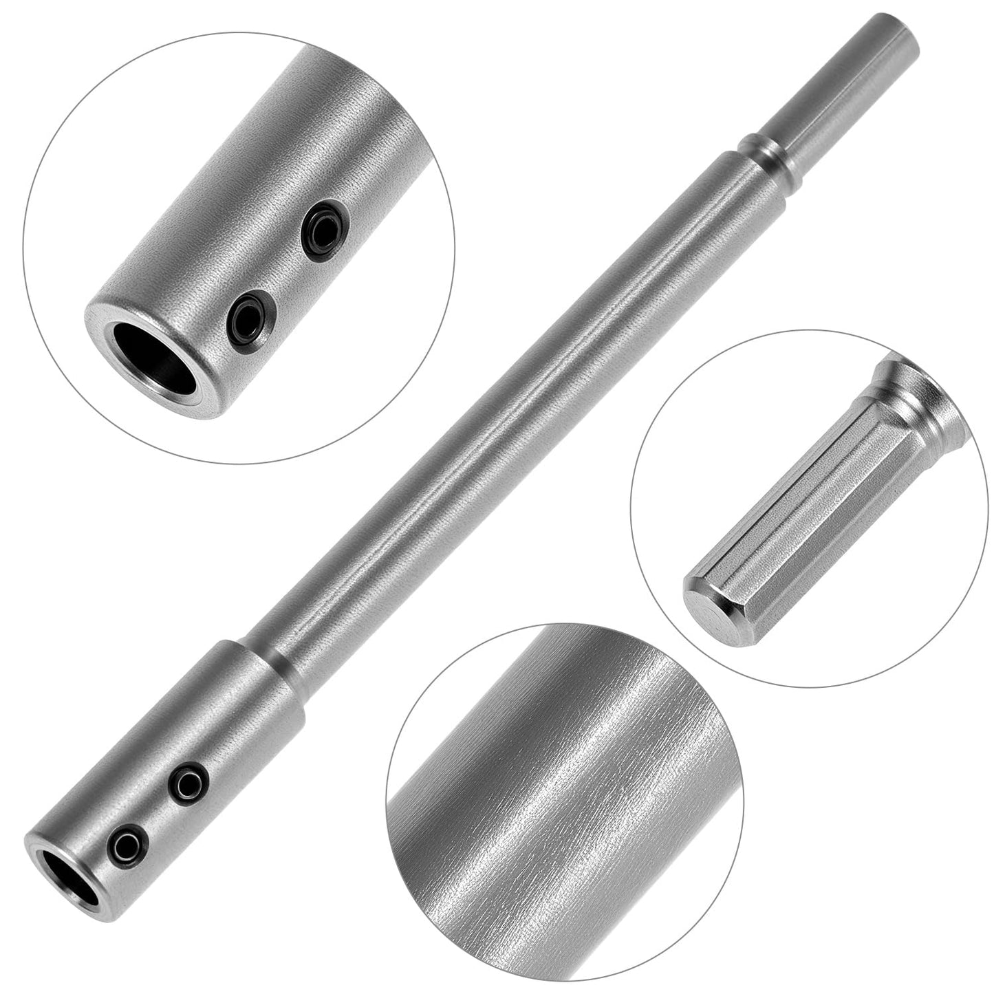 QWORK 7-Inch Extra Long Forstner Bit Extension, 5-3/4 Inch Extension, Compatible with 3/8" Round or Hex Shaft